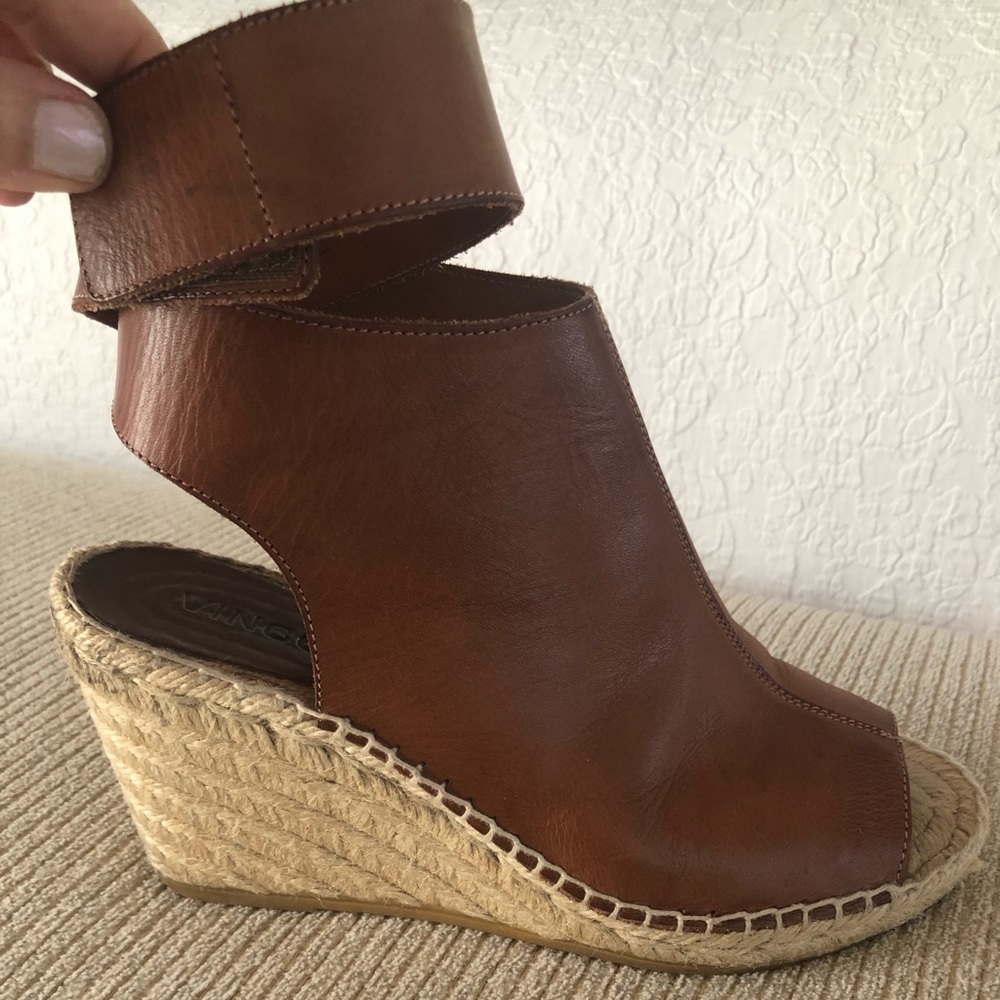 Vince leather wedge espradrille